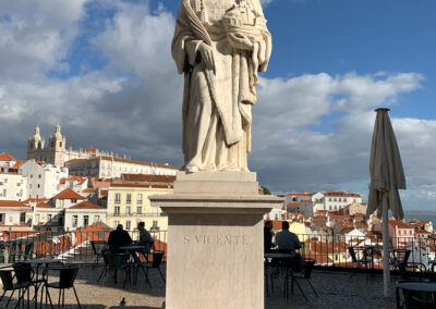 Statue of St. Vincent - Miradouro das Portas do Sol, Alfama, Lisbon, Portugal